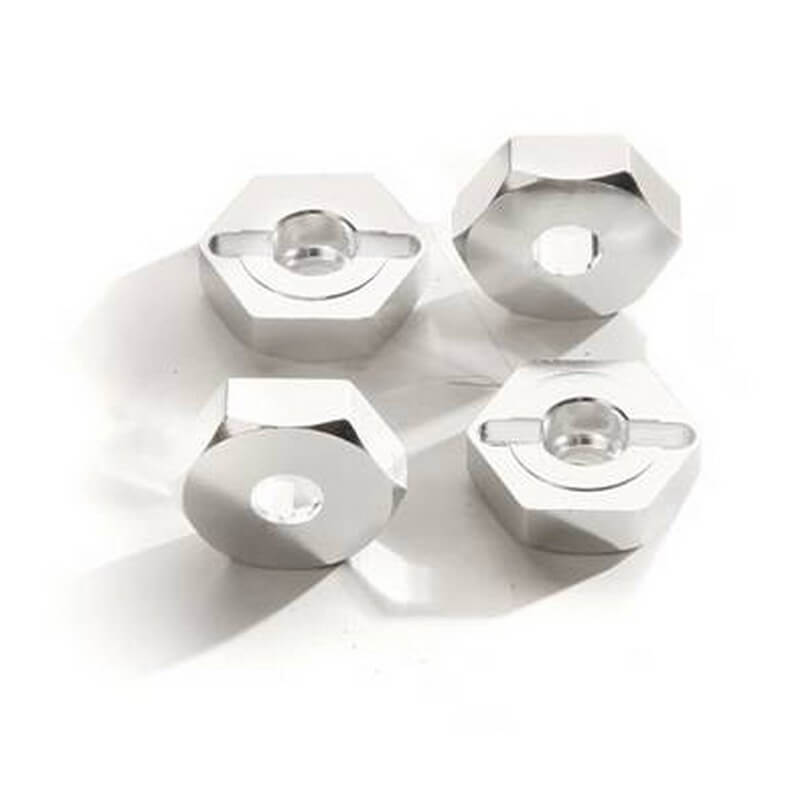 4 Hexagones de roue 12mm Alu 1/10 -  DF Models 8010 - Breizh Modélisme