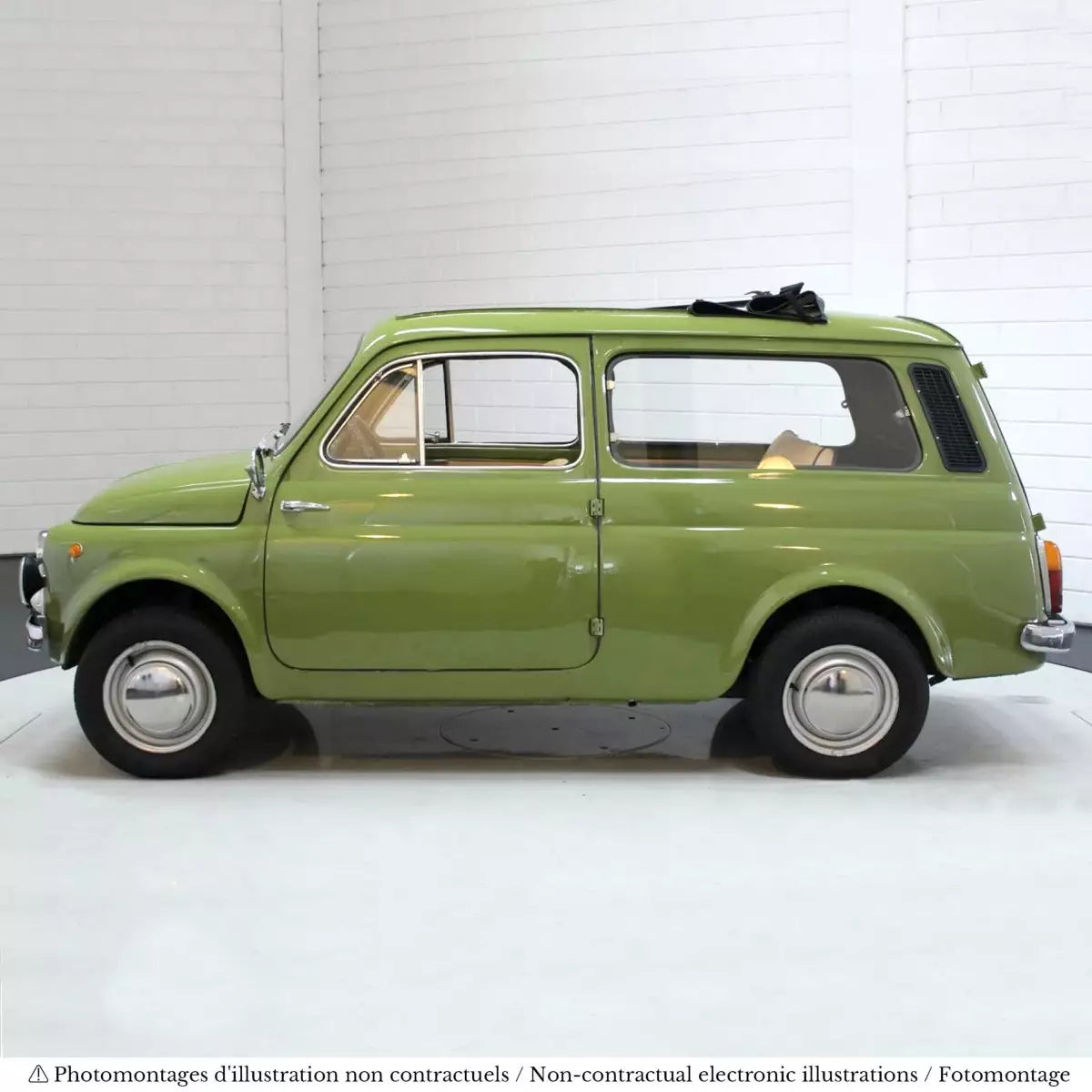 Voiture miniature collection 1/18 Fiat 500 Giardiniera 1964 Vert Brillant Norev 187743