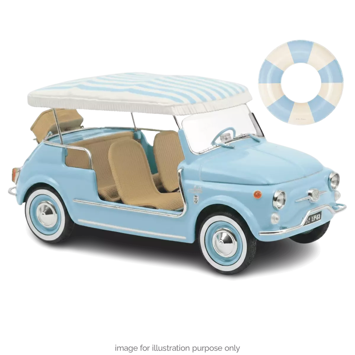 Voiture miniature collection 1/18 Fiat 500 Jolly 1965 Bleu Norev 187793