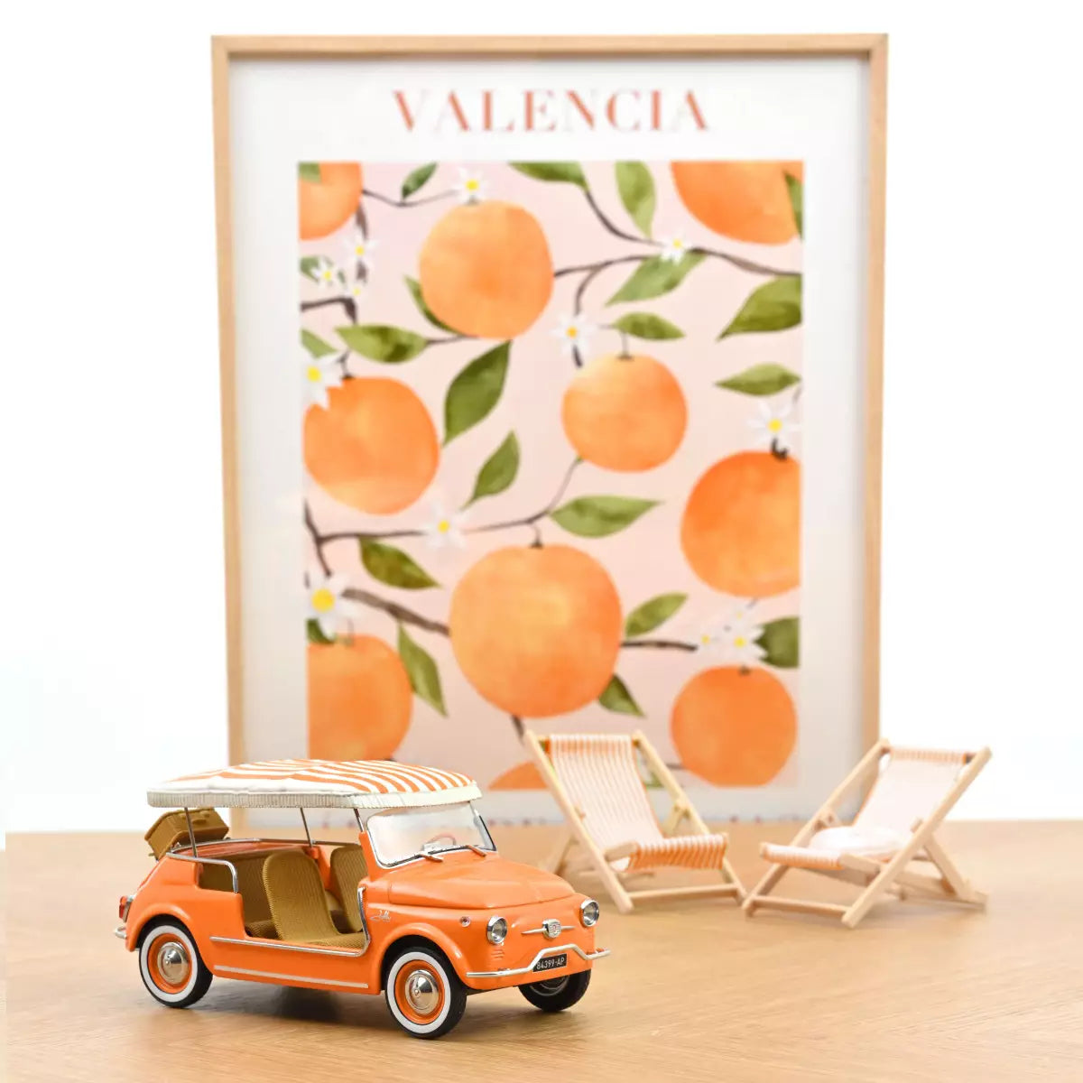 Voiture miniature collection 1/18 Fiat 500 Jolly 1965 Orange Norev 187791
