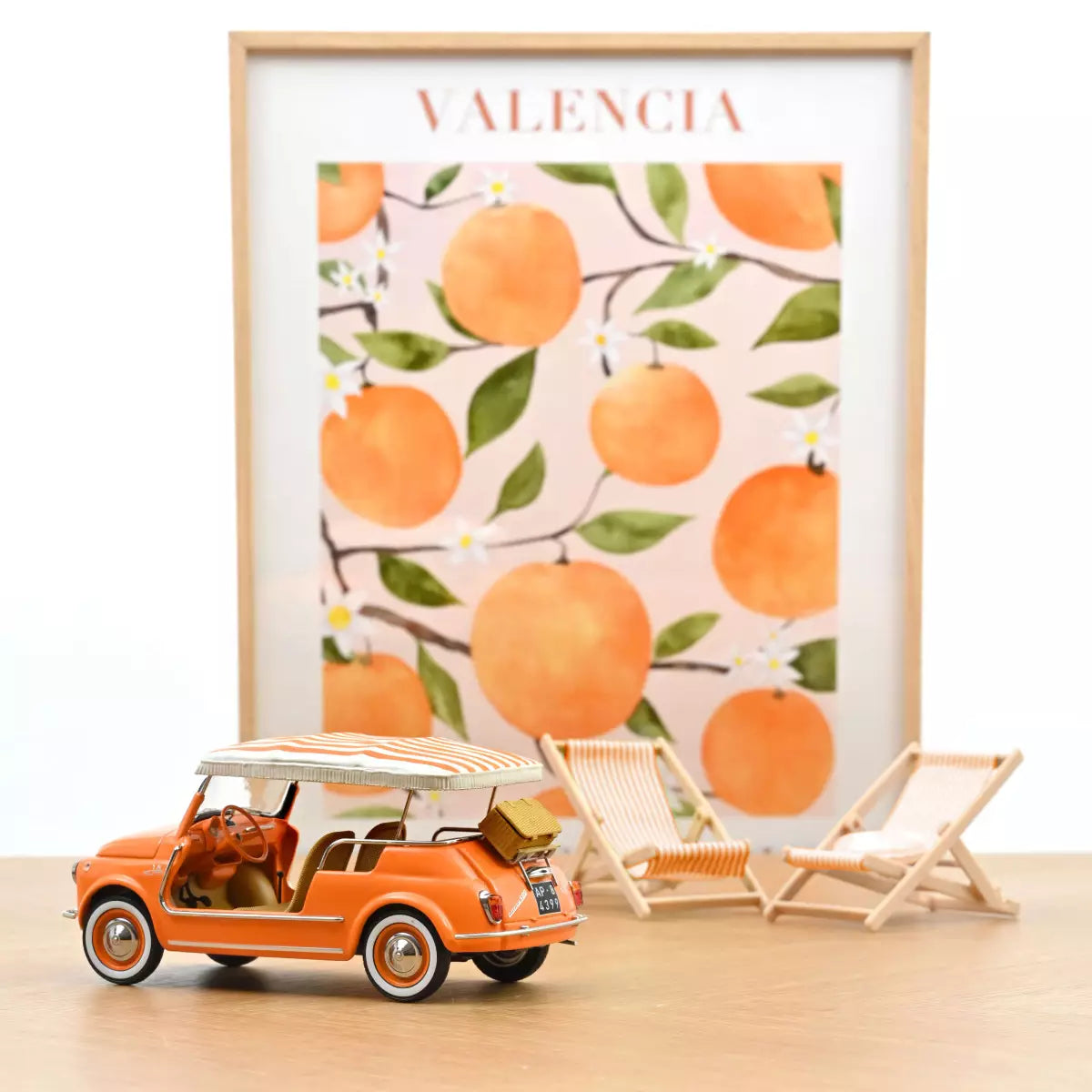Voiture miniature collection 1/18 Fiat 500 Jolly 1965 Orange Norev 187791