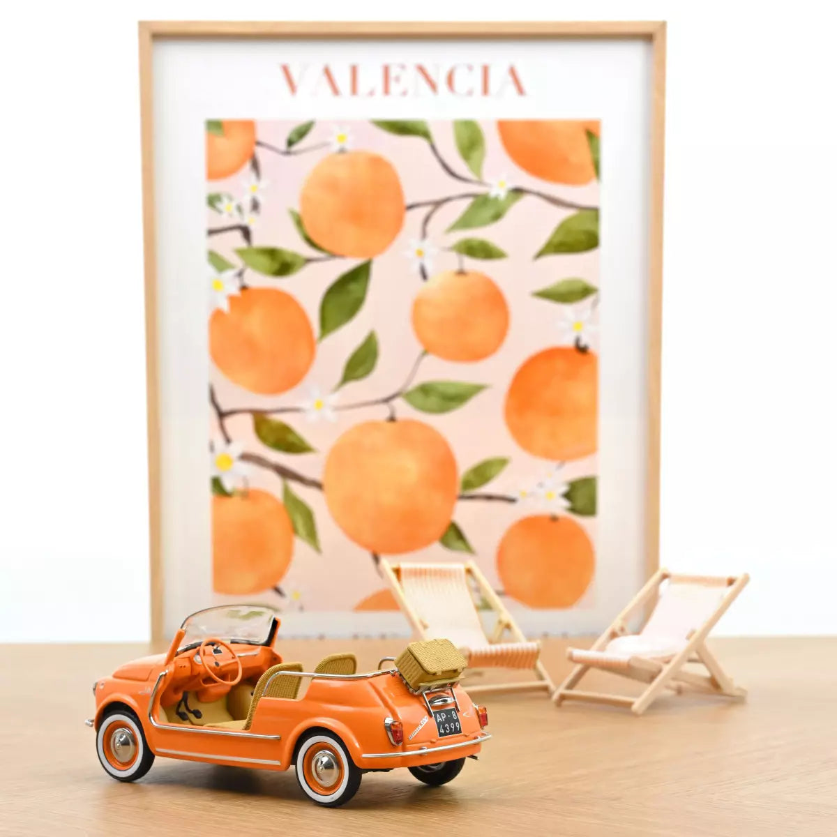 Voiture miniature collection 1/18 Fiat 500 Jolly 1965 Orange Norev 187791