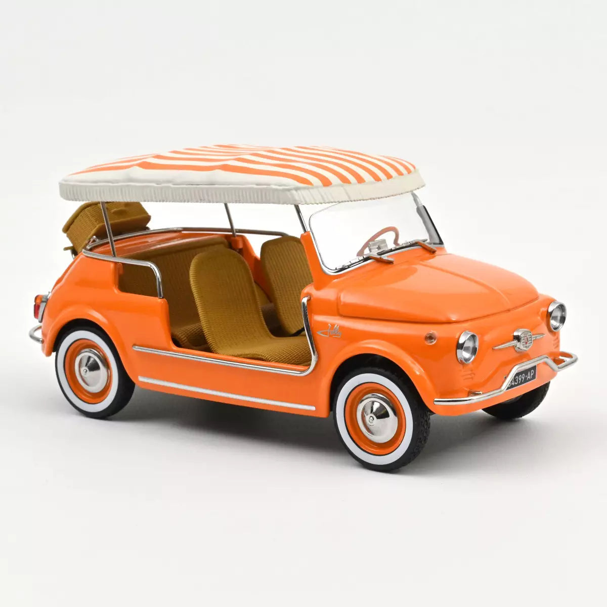 Voiture miniature collection 1/18 Fiat 500 Jolly 1965 Orange Norev 187791
