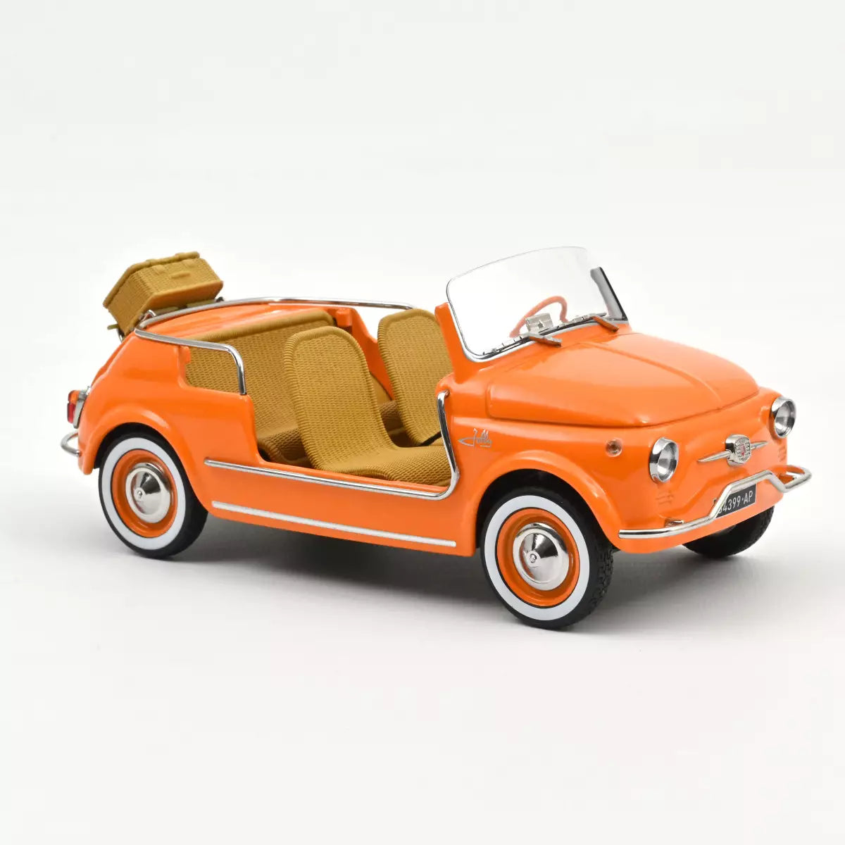 Voiture miniature collection 1/18 Fiat 500 Jolly 1965 Orange Norev 187791