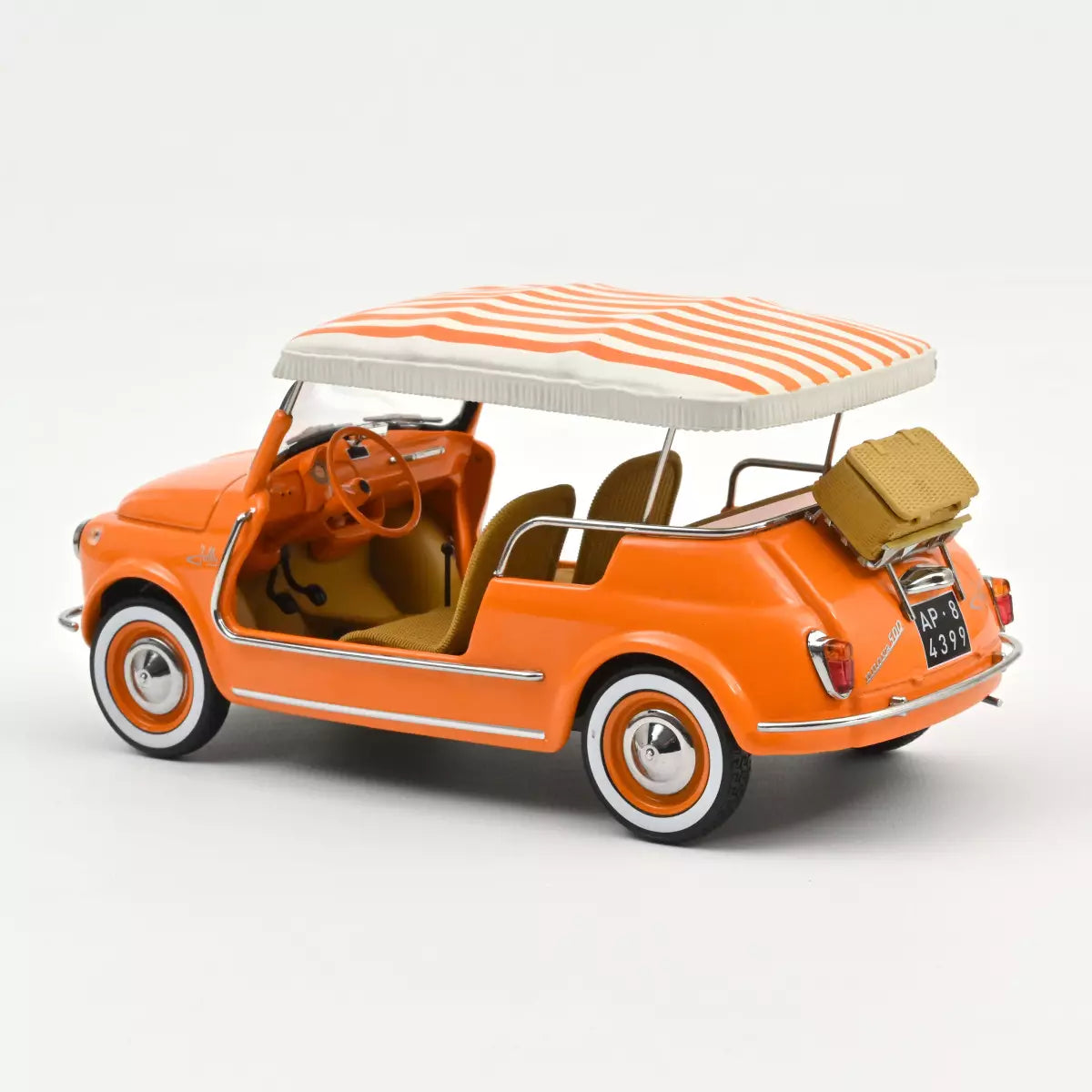 Voiture miniature collection 1/18 Fiat 500 Jolly 1965 Orange Norev 187791