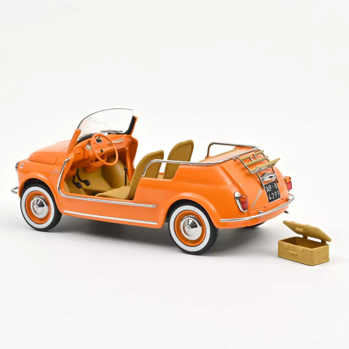 Voiture miniature collection 1/18 Fiat 500 Jolly 1965 Orange Norev 187791