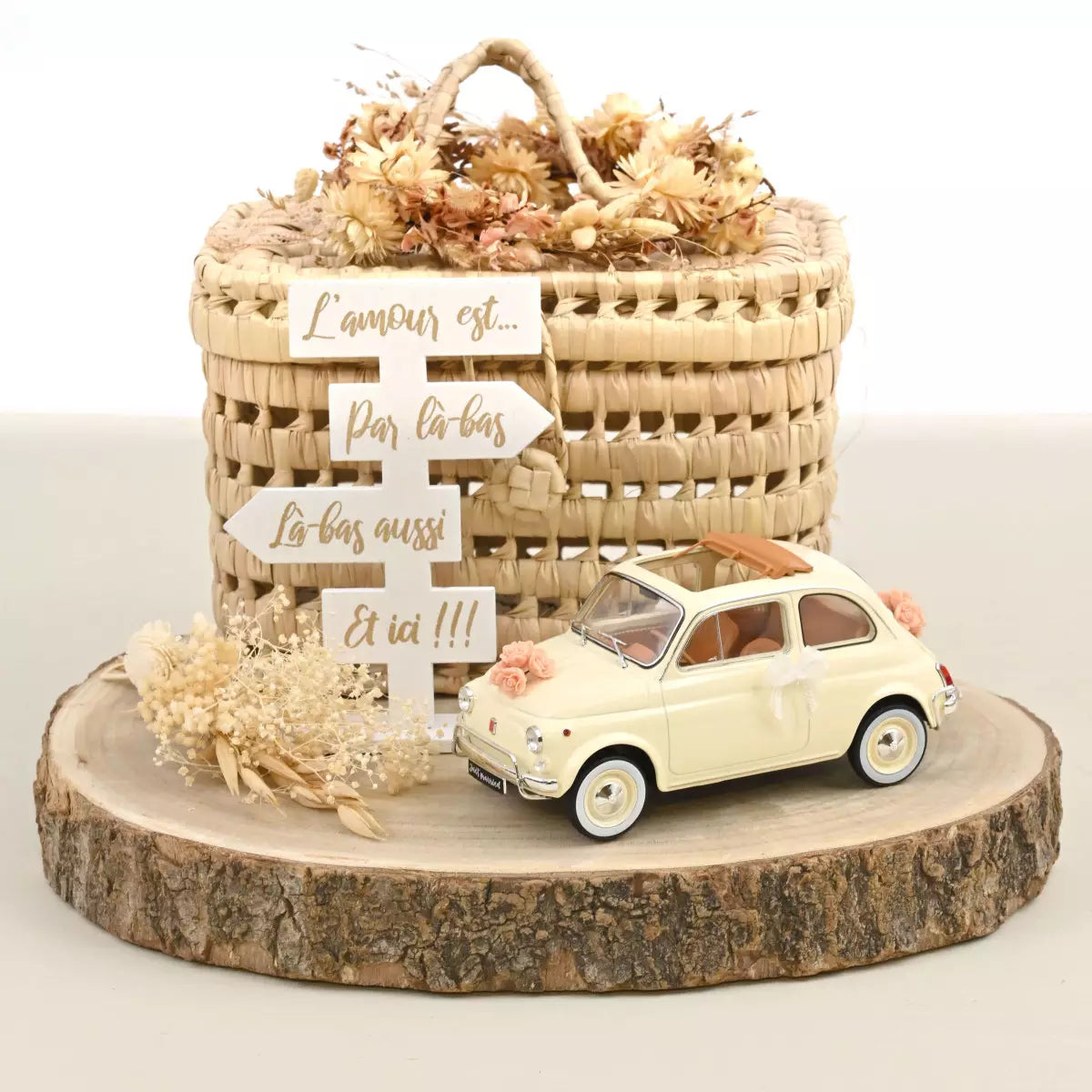 Voiture miniature collection 1/18 Fiat 500 L 1968 Blanc Ivoire cadeau de mariage Norev 187780