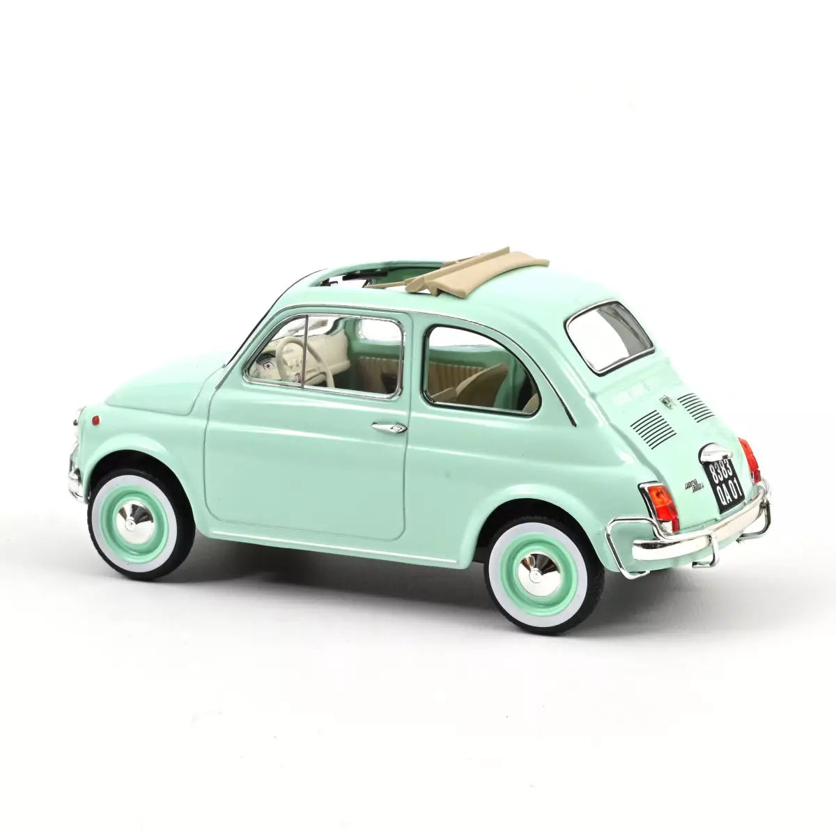 Voiture miniature collection 1/18 Fiat 500 L 1968 Bleu pastel cadeau de naissance Norev 187777