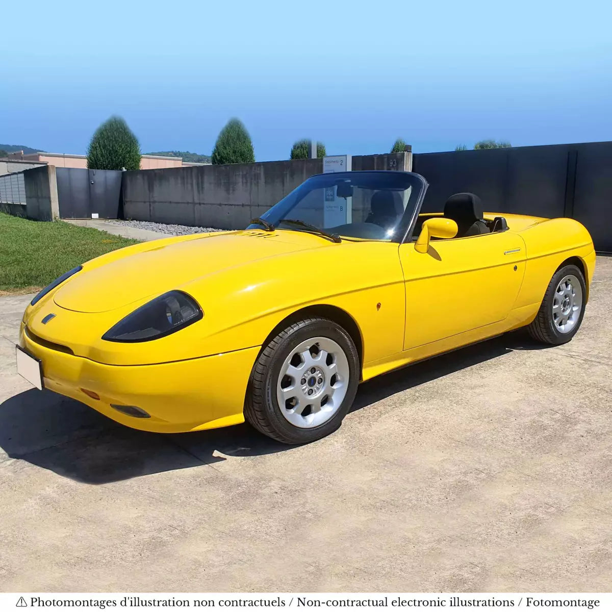 Voiture miniature collection 1/18 Fiat Barchetta 1996 Jaune Genêt Norev 187710