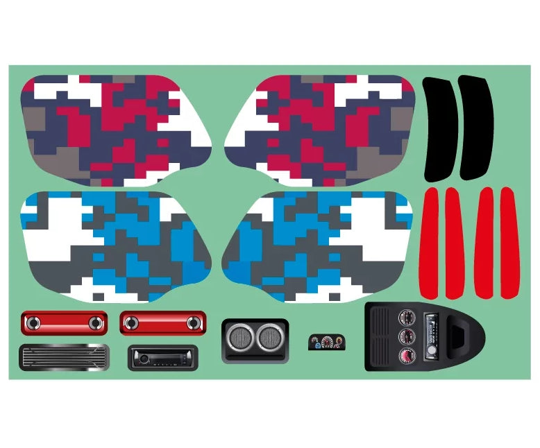 Planche de stickers DB8SL bleue / rouge - STICK-DB8SL.BL-RD - Breizh Modélisme.