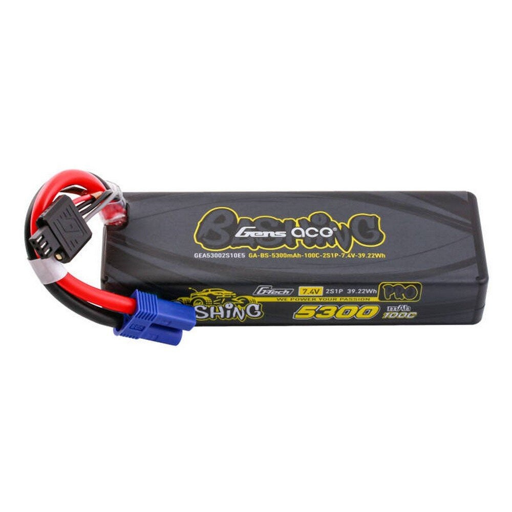 Batterie Lipo Gens Ace G-Tech 5300mAh 7.4V 100C 2S1P EC5-Bashing - Breizh Modélisme.