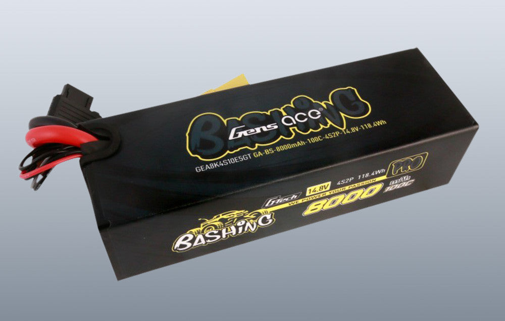 Batterie Lipo Gens ace G-Tech 8000mAh 14.8V 100C 4S2P prise EC5 - Breizh Modélisme.