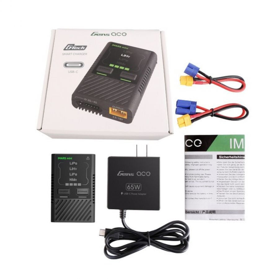 Chargeur Gens Ace IMARS mini G-Tech USB-C 2-4S 60W RC - GEA60WE1 - Breizh Modélisme.