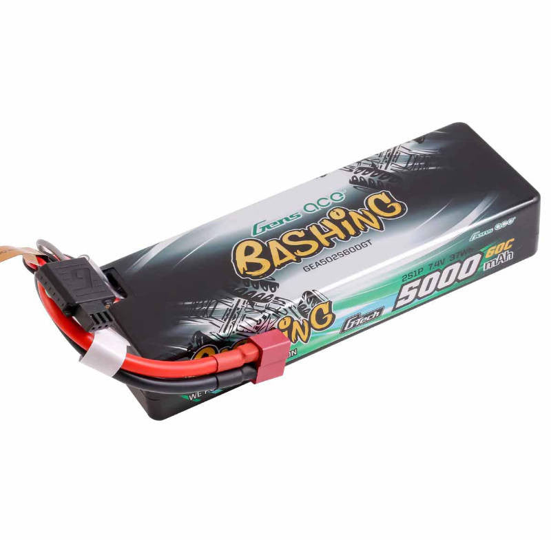 Batterie LiPo 2S Bashing 7.4V 5000mAh Dean T - Gens ace
