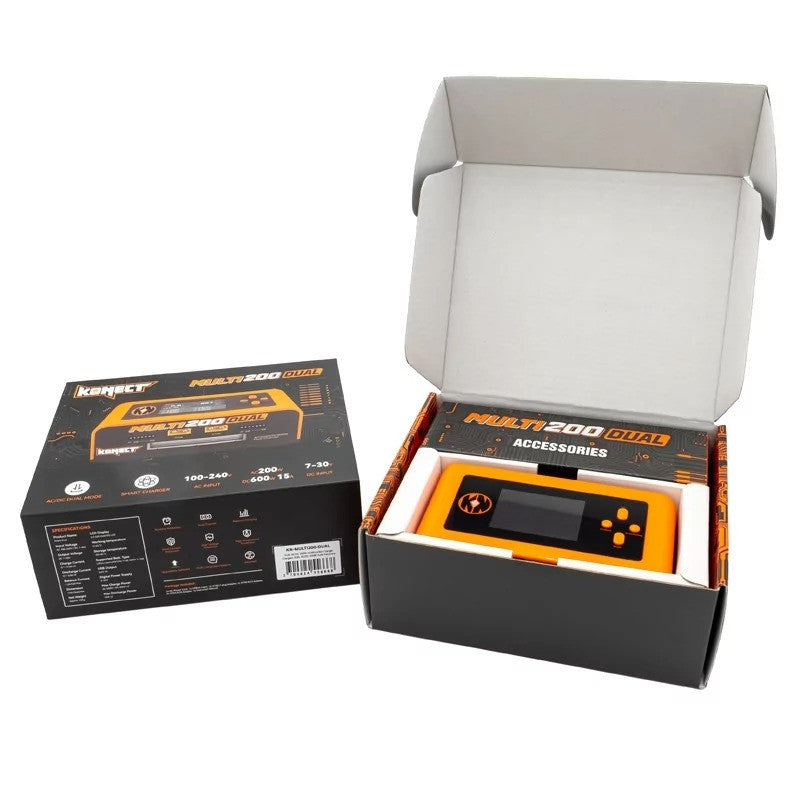 Chargeur rapide Lipo / NiMH DUAL AC/DC 200W Multi-Fonctions - KN-MULTI200-DUAL - Breizh Modélisme.