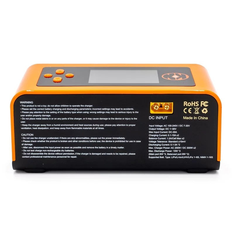 Chargeur rapide Lipo / NiMH DUAL AC/DC 200W Multi-Fonctions - KN-MULTI200-DUAL - Breizh Modélisme.