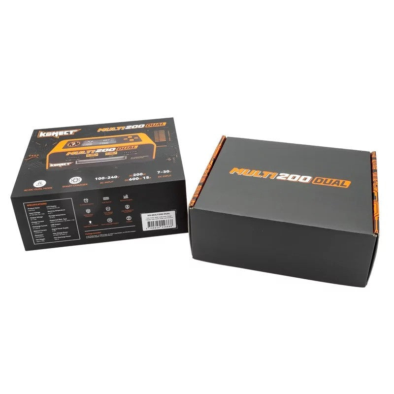 Chargeur rapide Lipo / NiMH DUAL AC/DC 200W Multi-Fonctions - KN-MULTI200-DUAL - Breizh Modélisme.