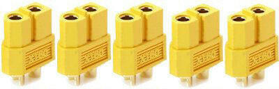 Lot de 5 prises type XT60 Femelle - Breizh Modélisme.