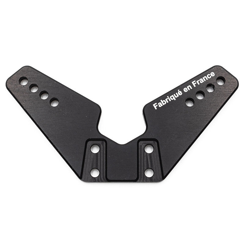 Support d'amortisseur avant Alu. 4mm OAS noir (fabrication FR) - REV-OP35-FR - Breizh Modélisme