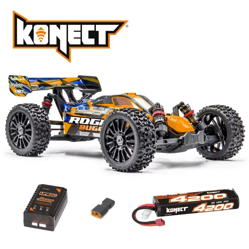 Pack Rogue buggy HobbyTech 1/8 brushless 4x4 RTR orange