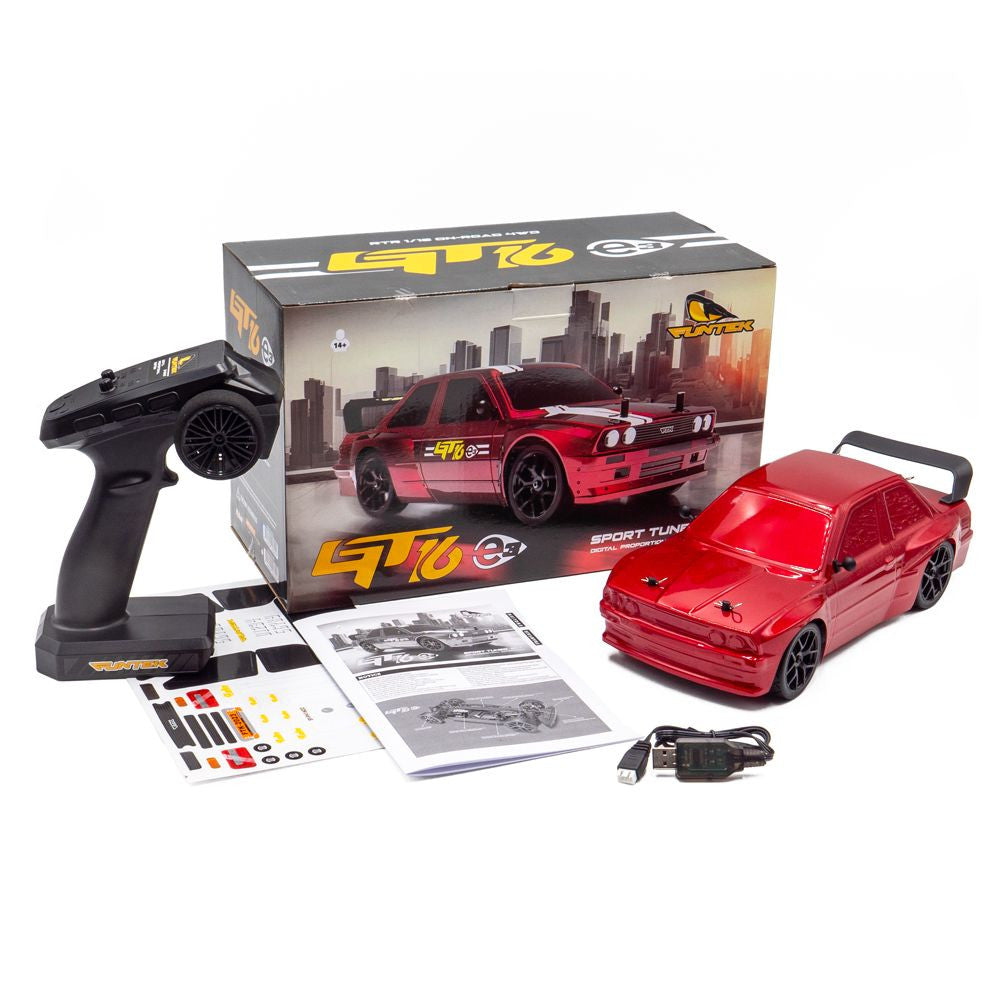 Voiture rc Funtek Touring Car GT16E RTR 1/16 rouge - Breizh Modélisme.