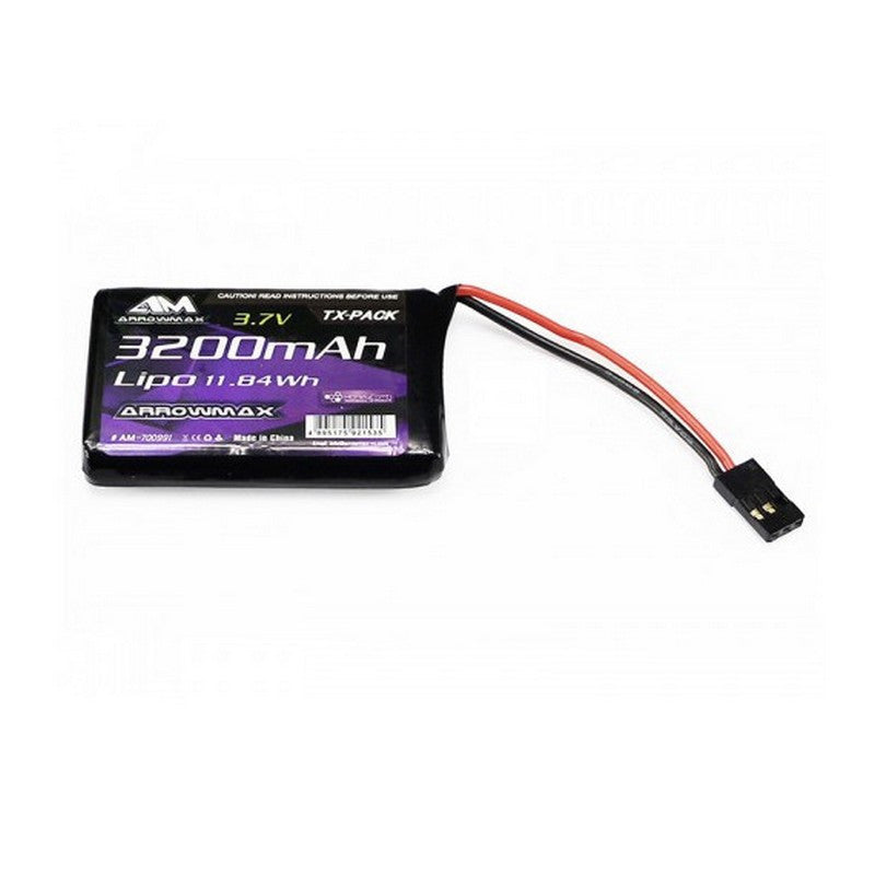 Arrowmax Batterie Lipo 3200mAh 3.7V pour Radio Sanwa MT-44 - AM-700991 - Breizh Modélisme