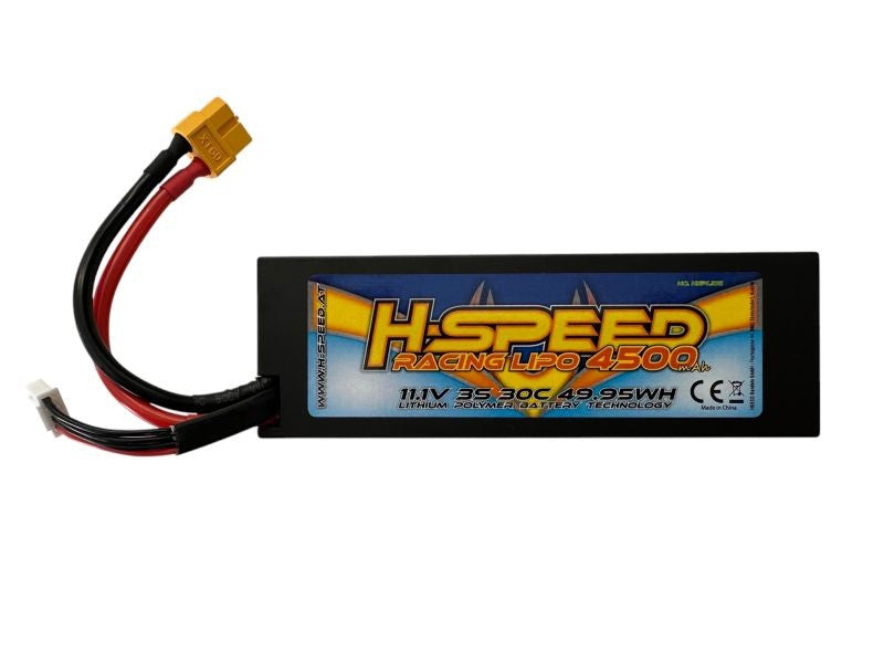 Batterie de course LiPo 4500mAh 11,1V 30C Hardcase XT60 (139,5x47,5x25,1mm) - Breizh Modélisme.