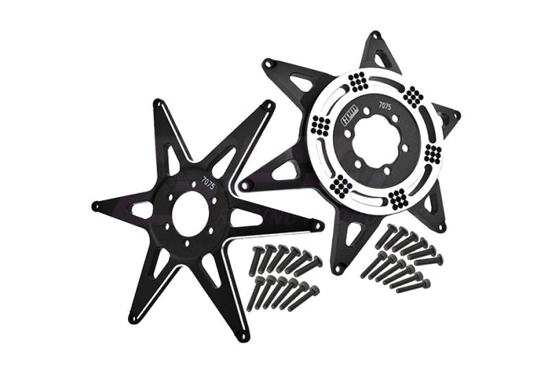 Jante aluminium étoile f/h noir GPM pour Moto Losi MX - GPMMX0606FRBK - Breizh Modélisme.