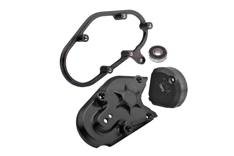 Jeu de carters d'engrenage en aluminium noir GPM pour Moto Losi MX - GPMMX038BK - Breizh Modélisme.