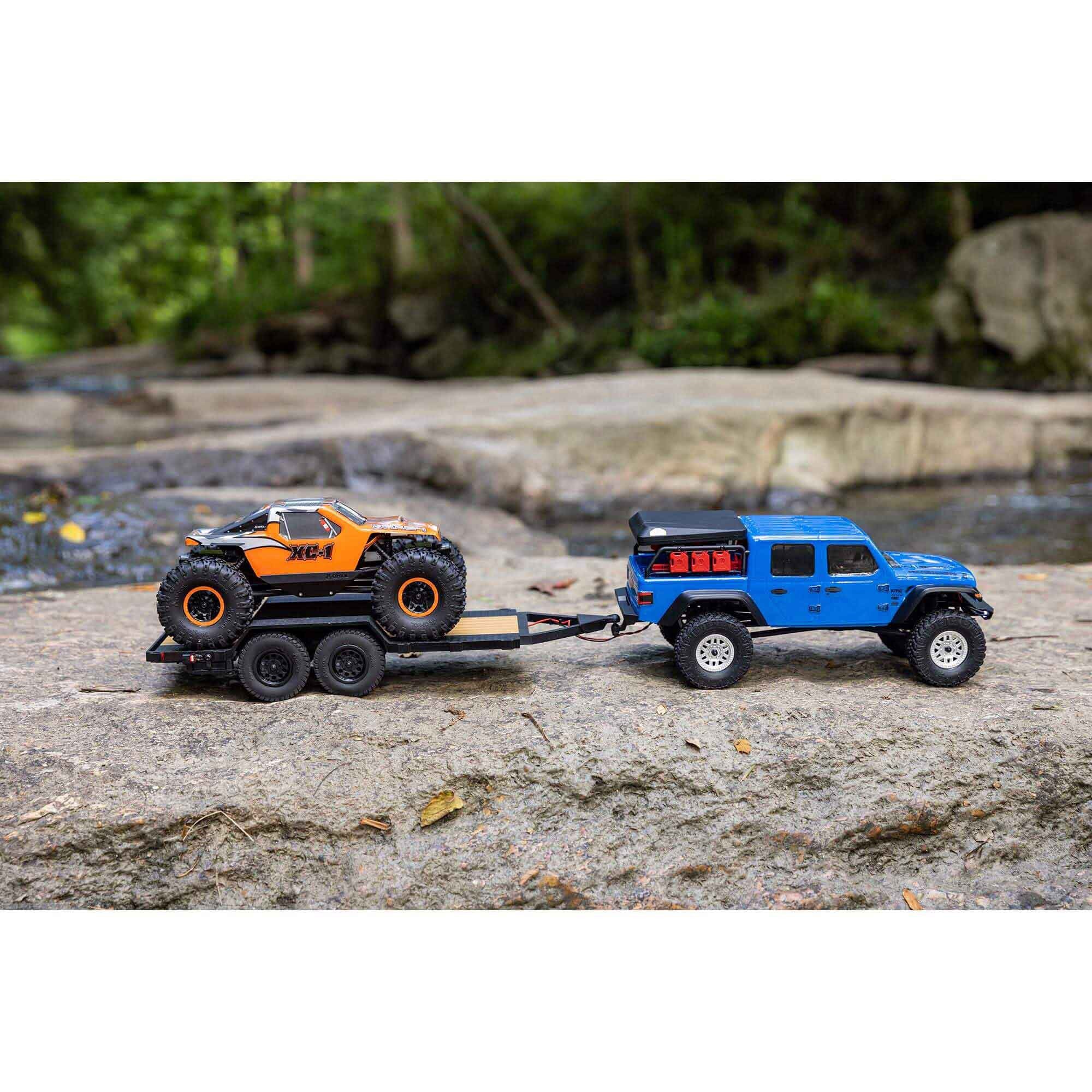 Remorque à plateau pour véhicule SCX24 1/24 - AXI00009 - Breizh Modélisme.