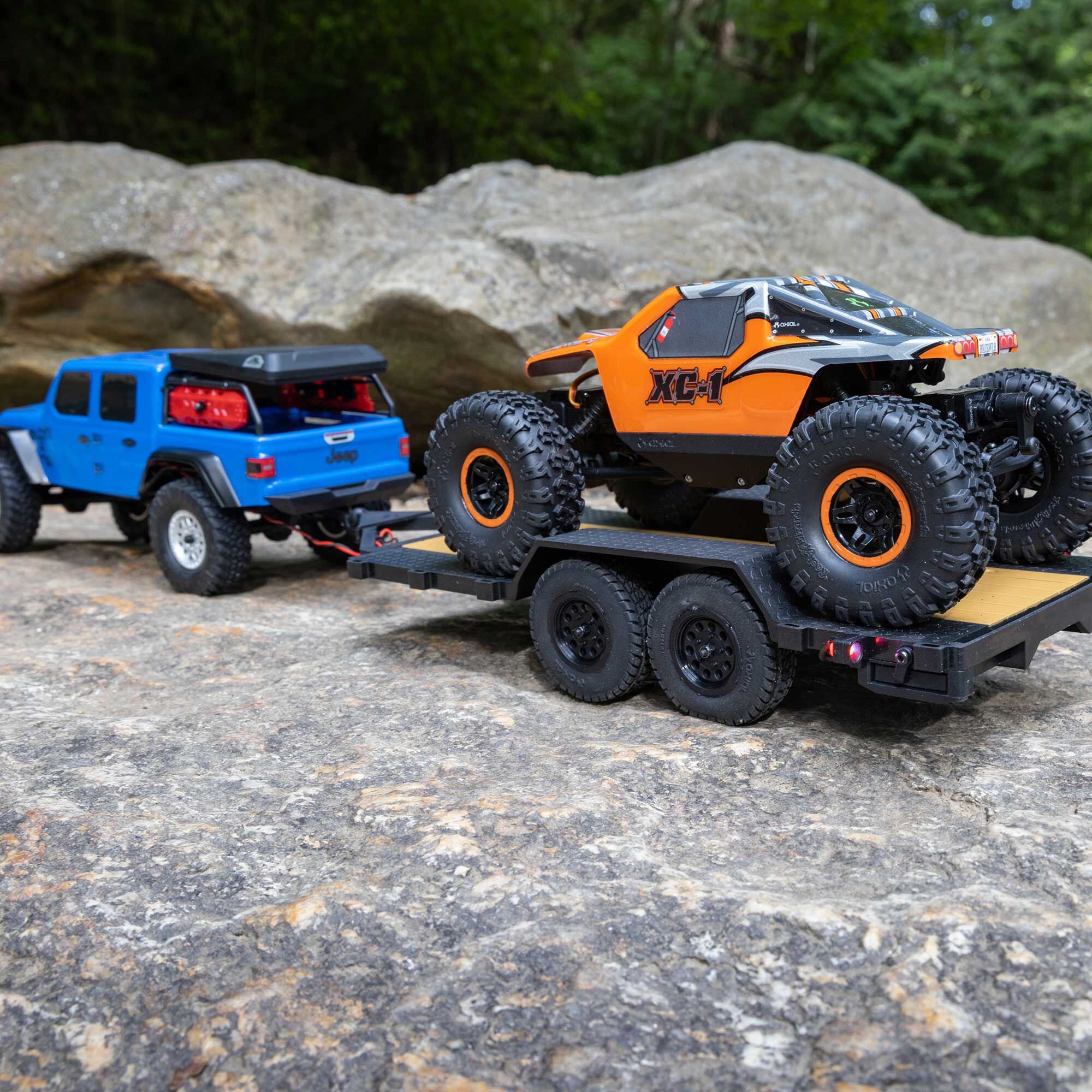 Remorque à plateau pour véhicule SCX24 1/24 - AXI00009 - Breizh Modélisme.