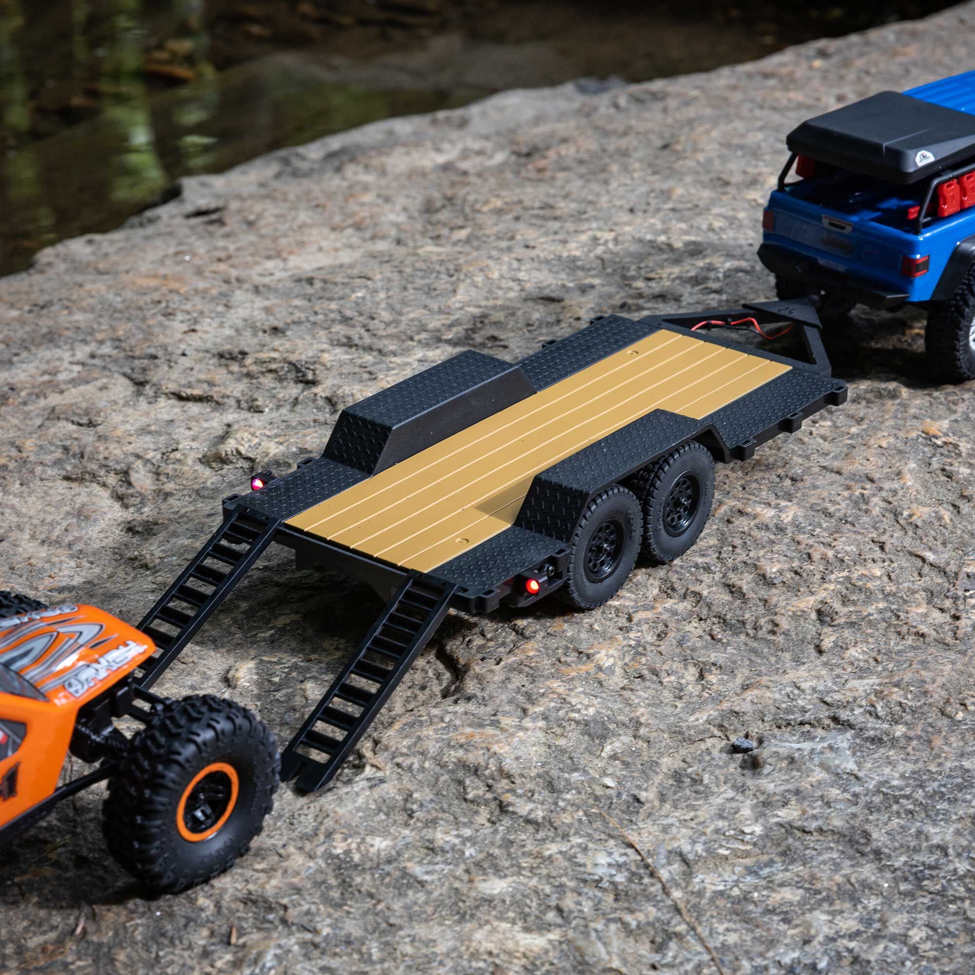 Remorque à plateau pour véhicule SCX24 1/24 - AXI00009 - Breizh Modélisme.