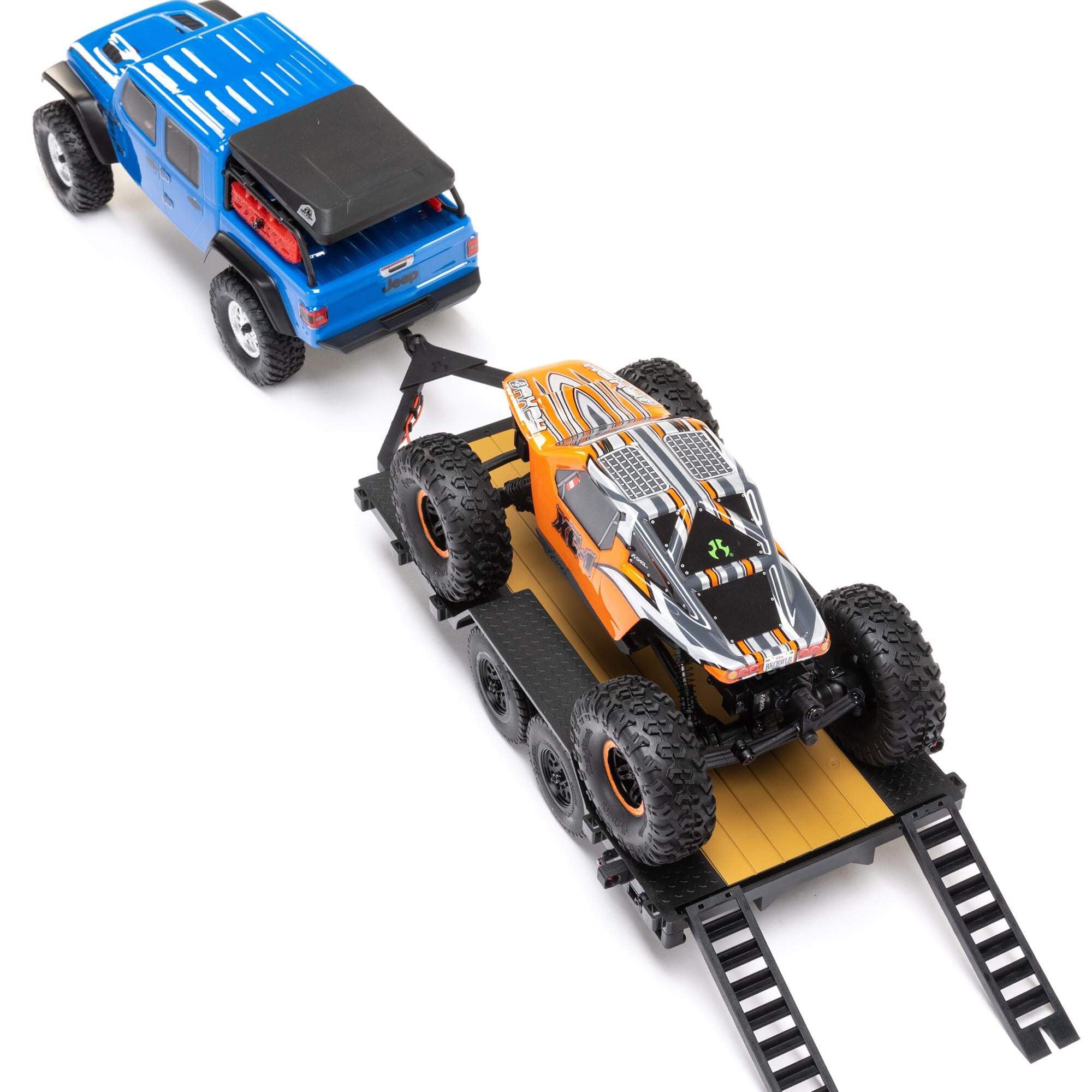 Remorque à plateau pour véhicule SCX24 1/24 - AXI00009 - Breizh Modélisme.