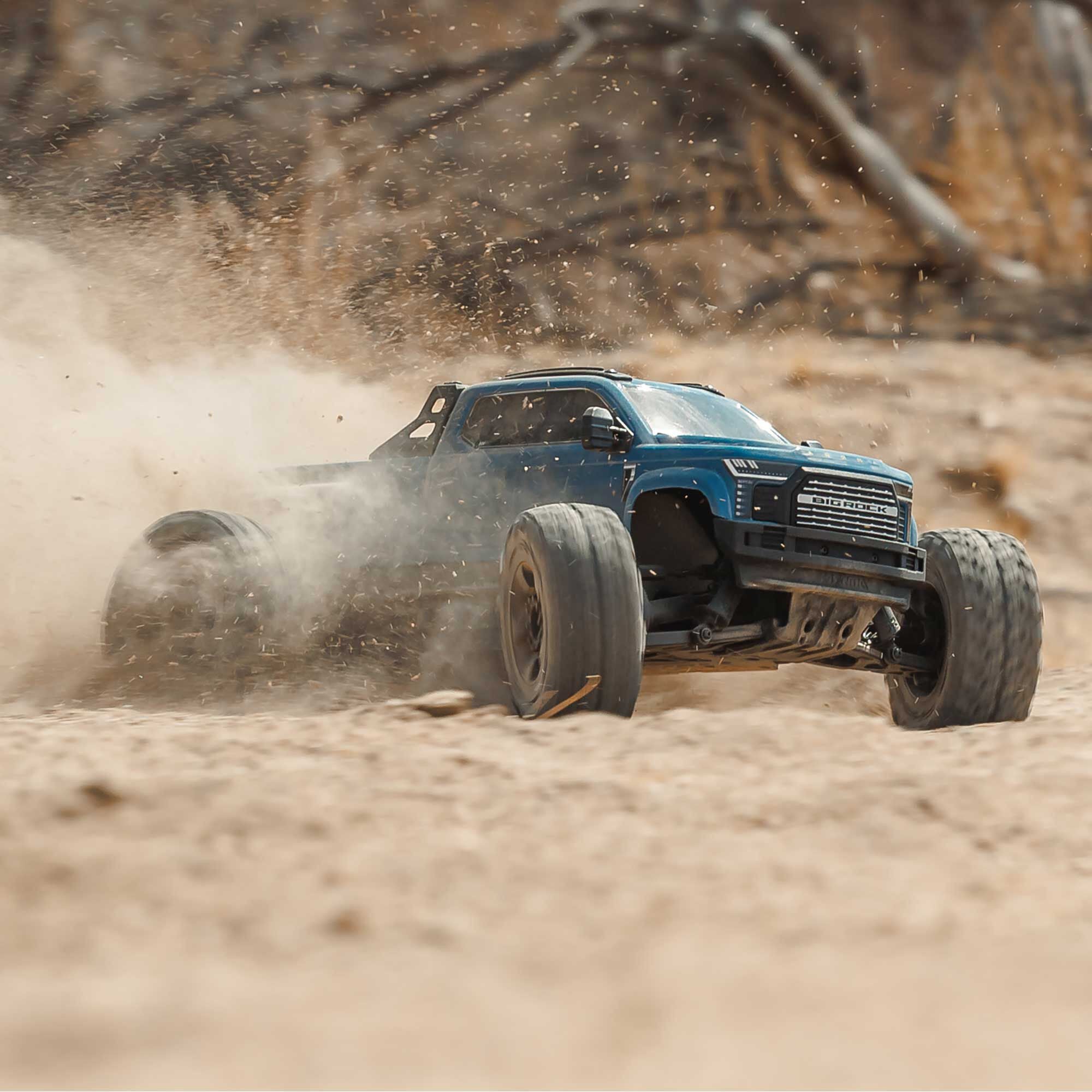 Arrma Monster Truck 1/10 BIG ROCK 223S DSC brushless 4X4 RTR bleu - ARA4312V4T3 - Breizh Modélisme.
