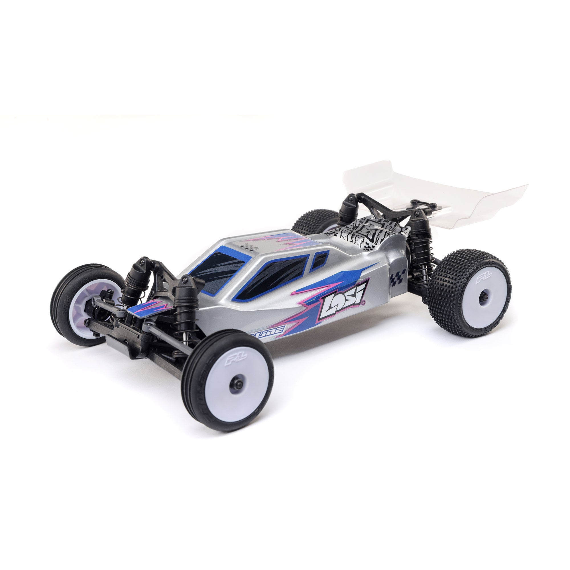 Buggy Losi 1/24 Micro-B 2WD RTR argent - LOS00007T2 - Breizh Modélisme.