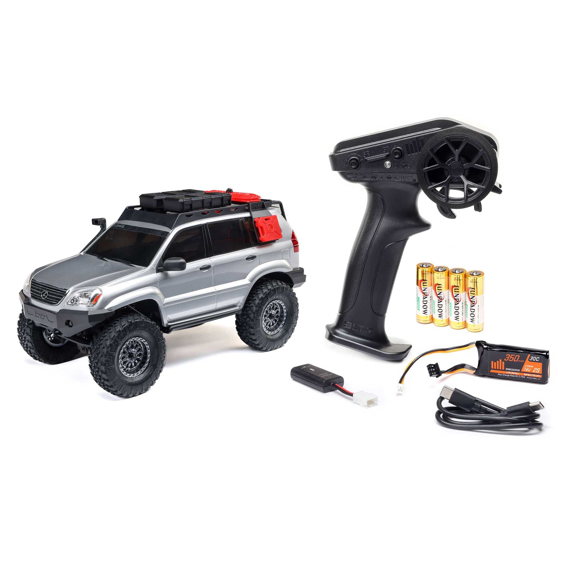 Mini rock crawler SCX24 Lexus GX 470 4X4 1/24 RTR argent - AXI-1532T2 - Breizh Modélisme.