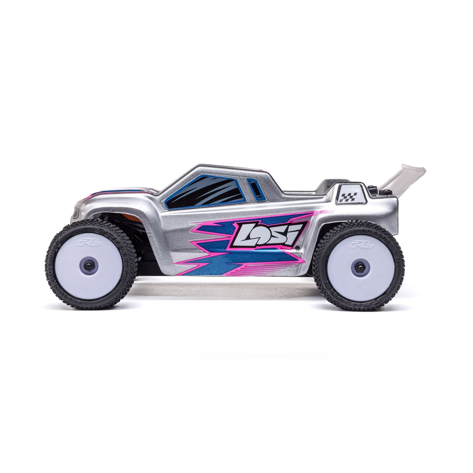 Stadium truck Losi 1/28 Micro-T 2S 2WD RTR gris LOS-1392T2 - Breizh Modélisme.
