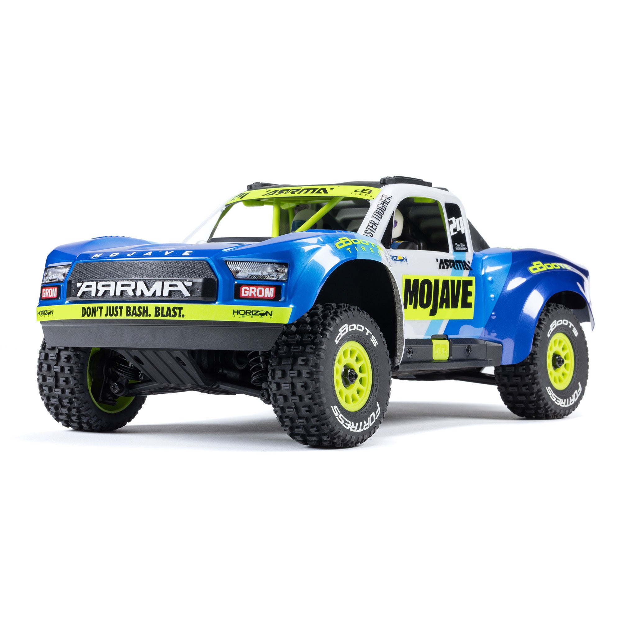 Arrma Mojave Grom Mega 1/16 380 4X4 Small Scale Desert Truck RTR blanc/bleu