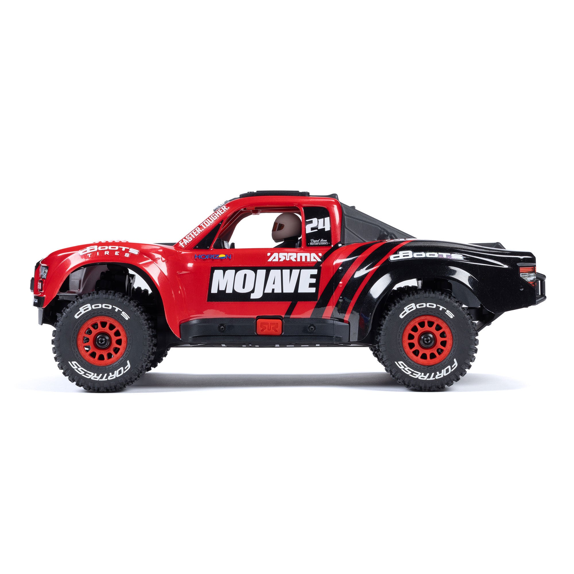 Arrma Mojave Grom Mega 1/16 380 4X4 Small Scale Desert Truck RTR rouge/noir - Breizh Modélisme.