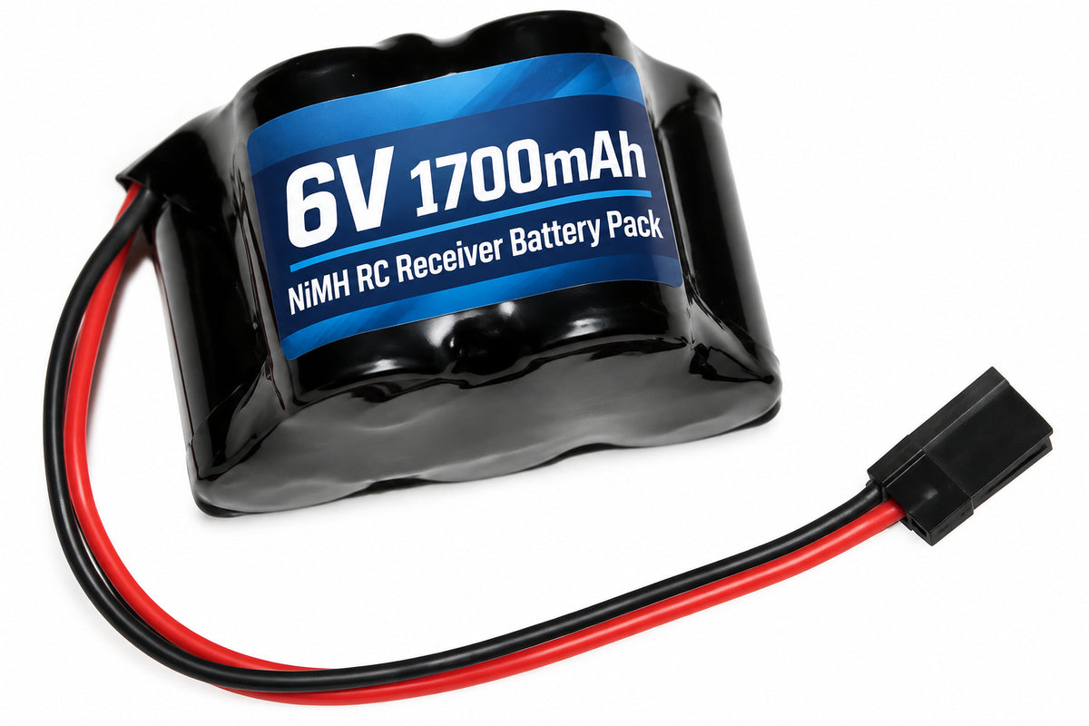 Pack de batterie Réception 6V.1700mAh Ni-Mh - Prise UNI - Breizh Modélisme.