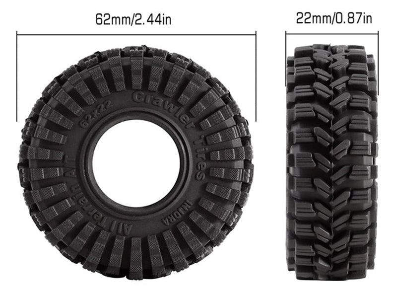 Injora 4 pneus 1.0 King Trekka Super Soft All Terrain Crawlers 1/18 1/24