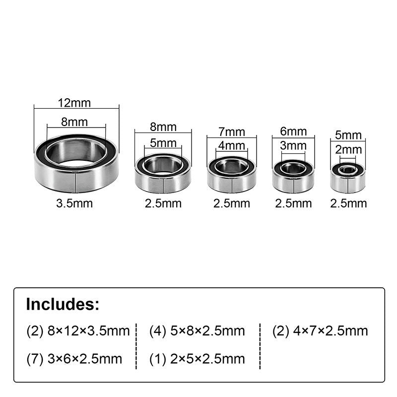 Kit de roulements scellés INJORA pour mise à niveau HPI Venture18 1/18 (16) - VEN-01 - Breizh Modélisme.