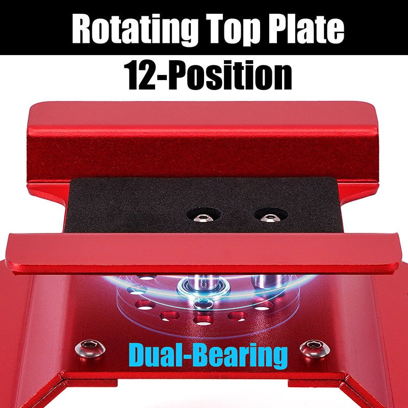 Support de voiture RC en aluminium rouge INJORA pour voiture RC 1/24, 1/18 - TOOL-63RD - Breizh Modélisme.