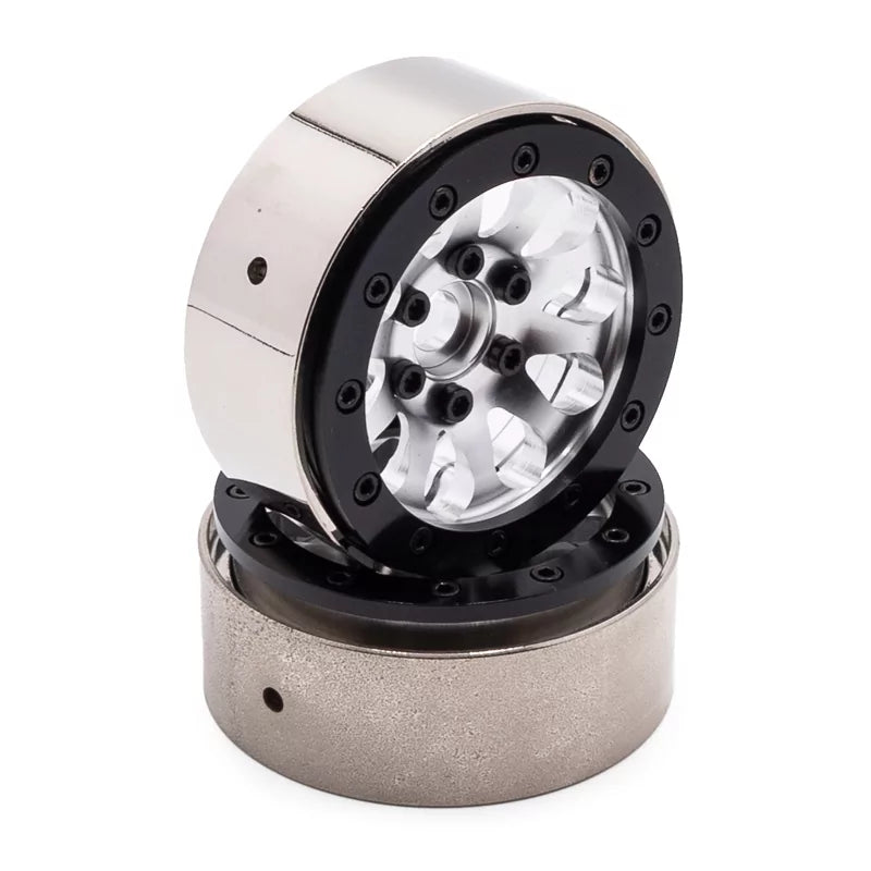 Jantes Crawler Argent/Noir Alu/Métal 1.9 beadlock Performance (x2) - HTR-T606
