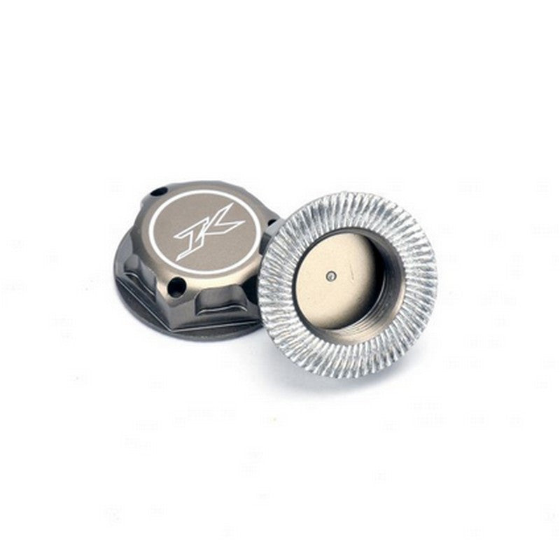 4 Écrous de roues borgnes en aluminium 17mm Gris - JK661701HA - Breizh Modélisme
