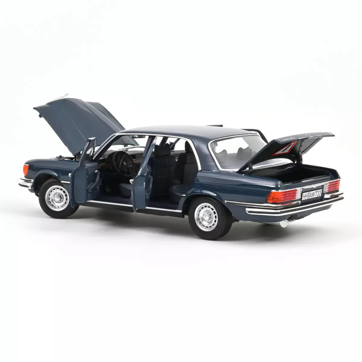 Voiture miniature collection 1/18 Mercedes-Benz 350 SEL 1979 Bleu Hansa Norev 183976