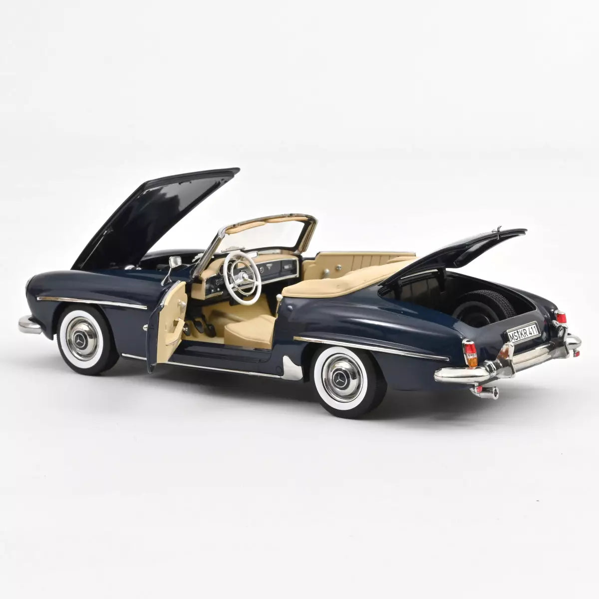 Voiture miniature collection 1/18 Mercedes-Benz 190 SL 1957 Bleu moyen Norev 183403