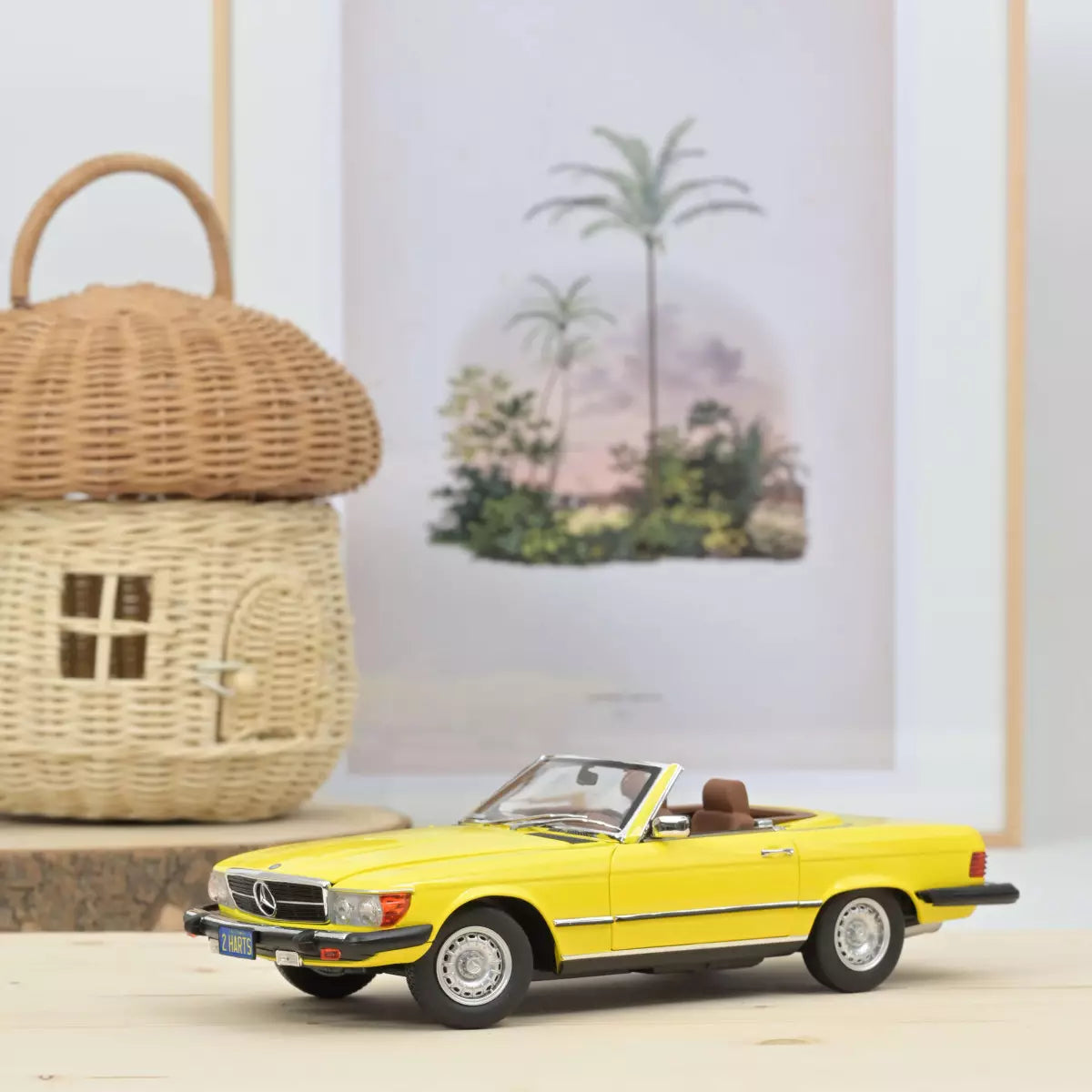 Voiture miniature collection 1/18 Mercedes-Benz 450 SL (version US) 1979 Jaune Norev 183727