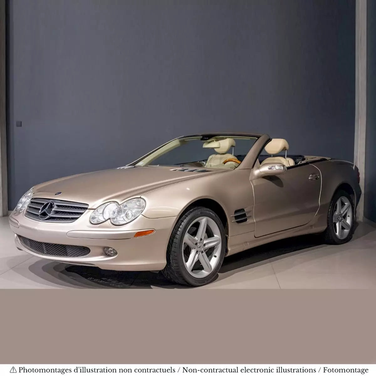 Voiture miniature collection 1/18 Mercedes-Benz SL 500 2003 Beige Travertin Norev 183843