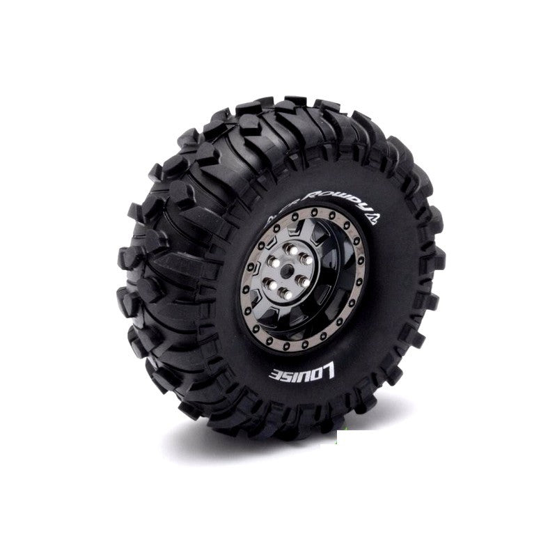 2 pneus et jantes Crawler 1/10 Louise CR-Rowdy 1.9 Noire 3233VBC - Breizh Modélisme